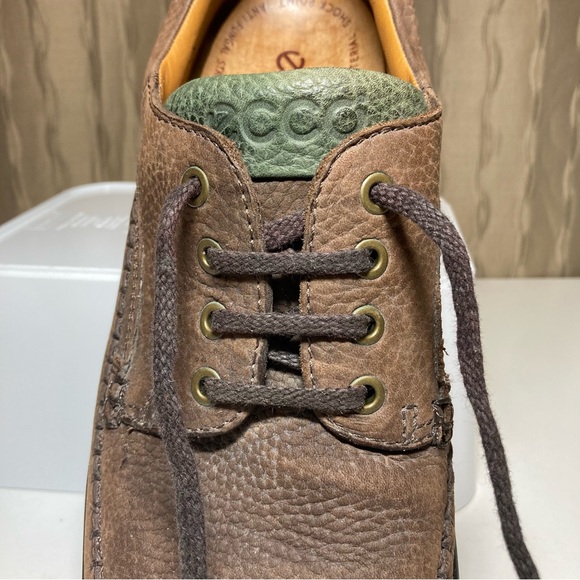 Ecco Seawalker Men\'s 12 Pebbled Shock Point Brown Tan Leather Lace Up Moc Toe main image 4